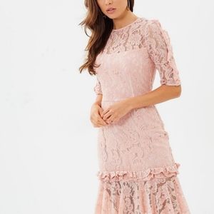COOPER ST. Hush Dove Lace Ruffle Pink Dress Size 6